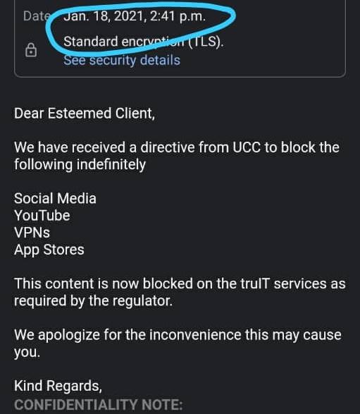 YouTube blocking notice YouTube blocking notice