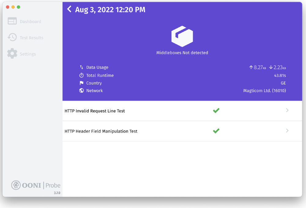 Middlebox tests Middlebox tests