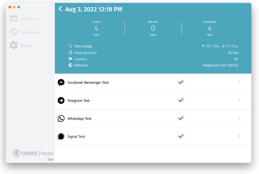 IM apps tested IM apps tested