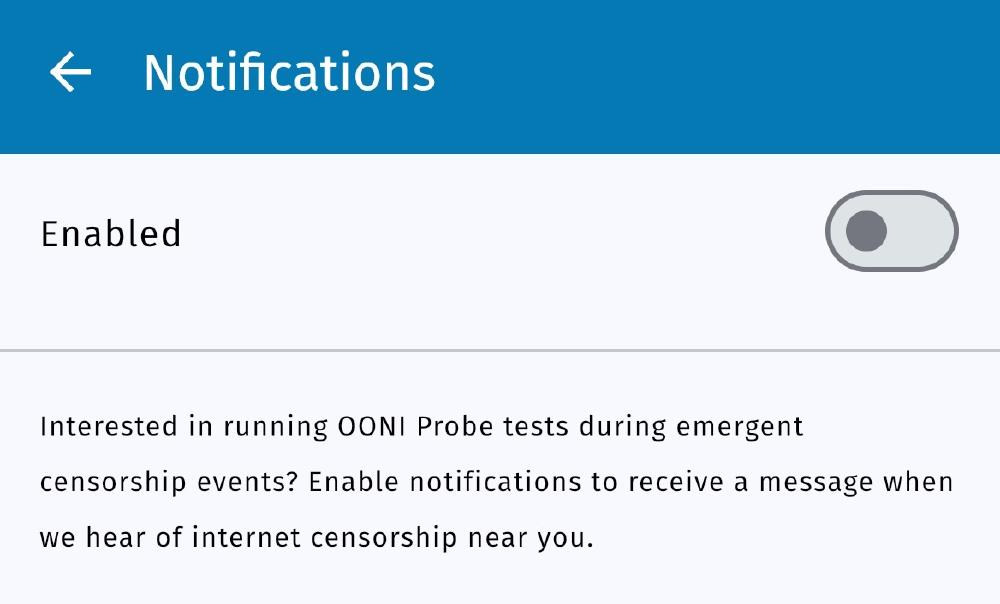 Notification settings screen Notification settings screen
