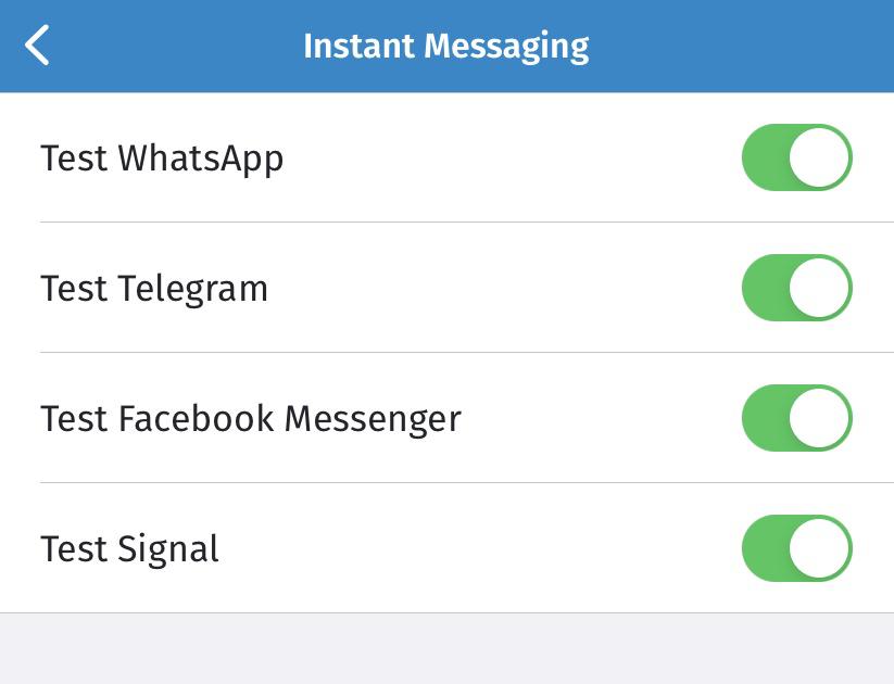 IM settings IM settings